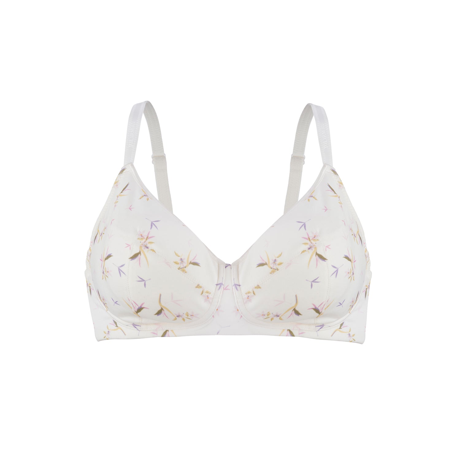 Ditsy Floral - Silk & Organic Cotton Smooth T-Shirt Wireless Bra