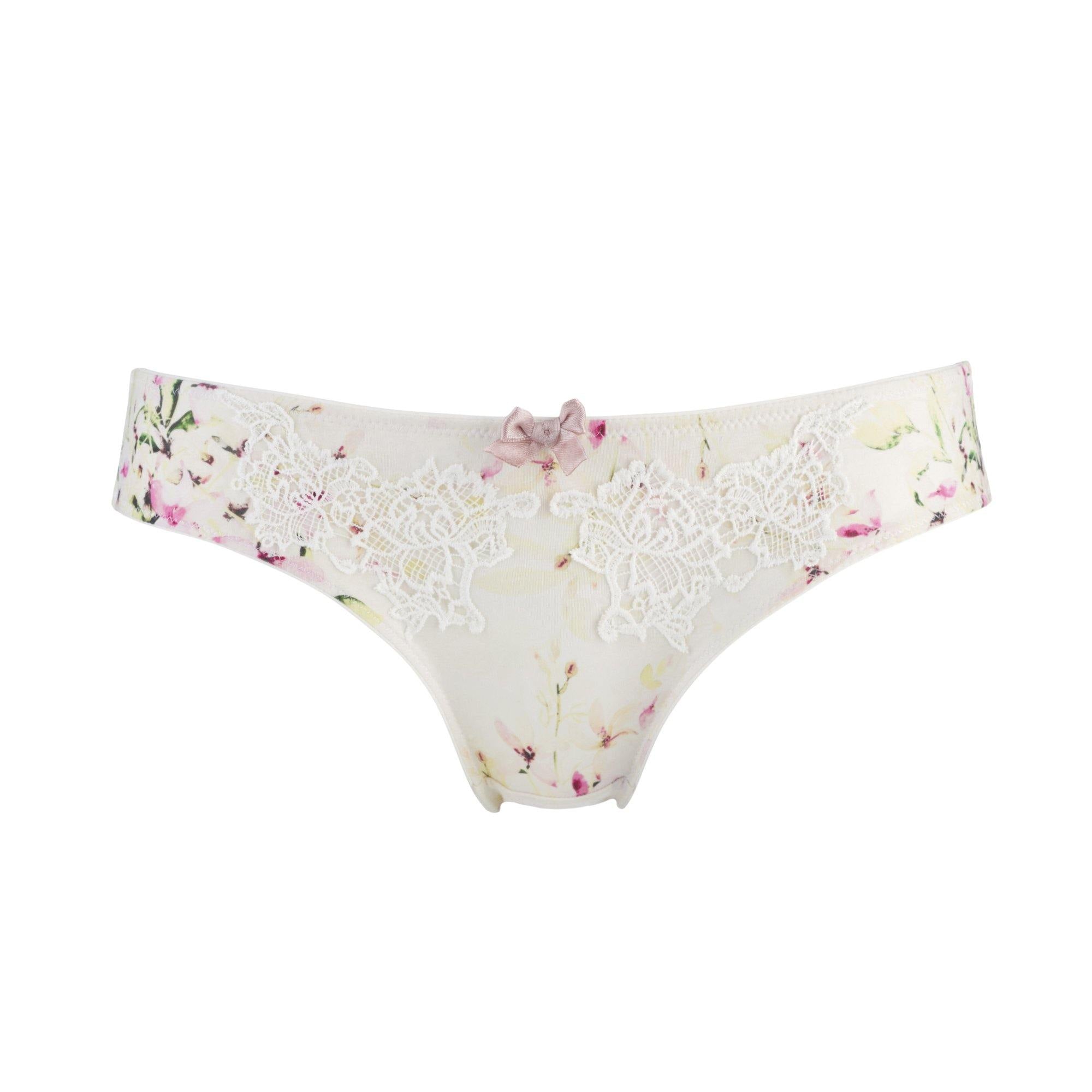 Sunbleached Floral - Silk & Organic Cotton Brief - Juliemay Lingerie