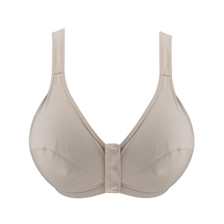 Ivory Full Cup Front Closure Silk and Organic Cotton Wireless Bra – Juliemay Lingerie