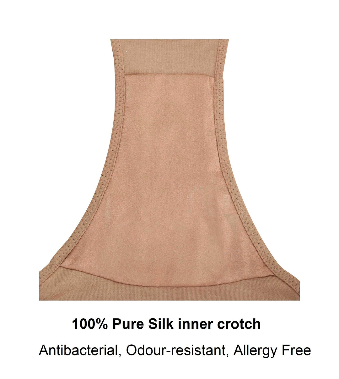Hope Silk and Organic Cotton Brief in Skin Tone Colours, view 5 – Juliemay Lingerie