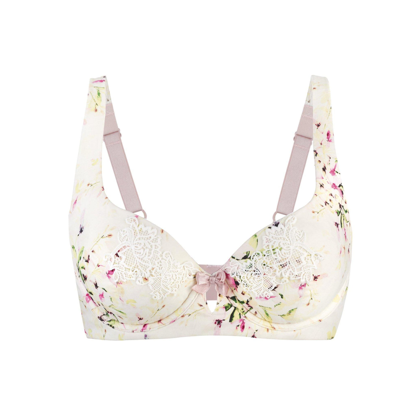 Sunbleached Floral Silk & Organic Cotton Supportive Bra - Juliemay Lingerie