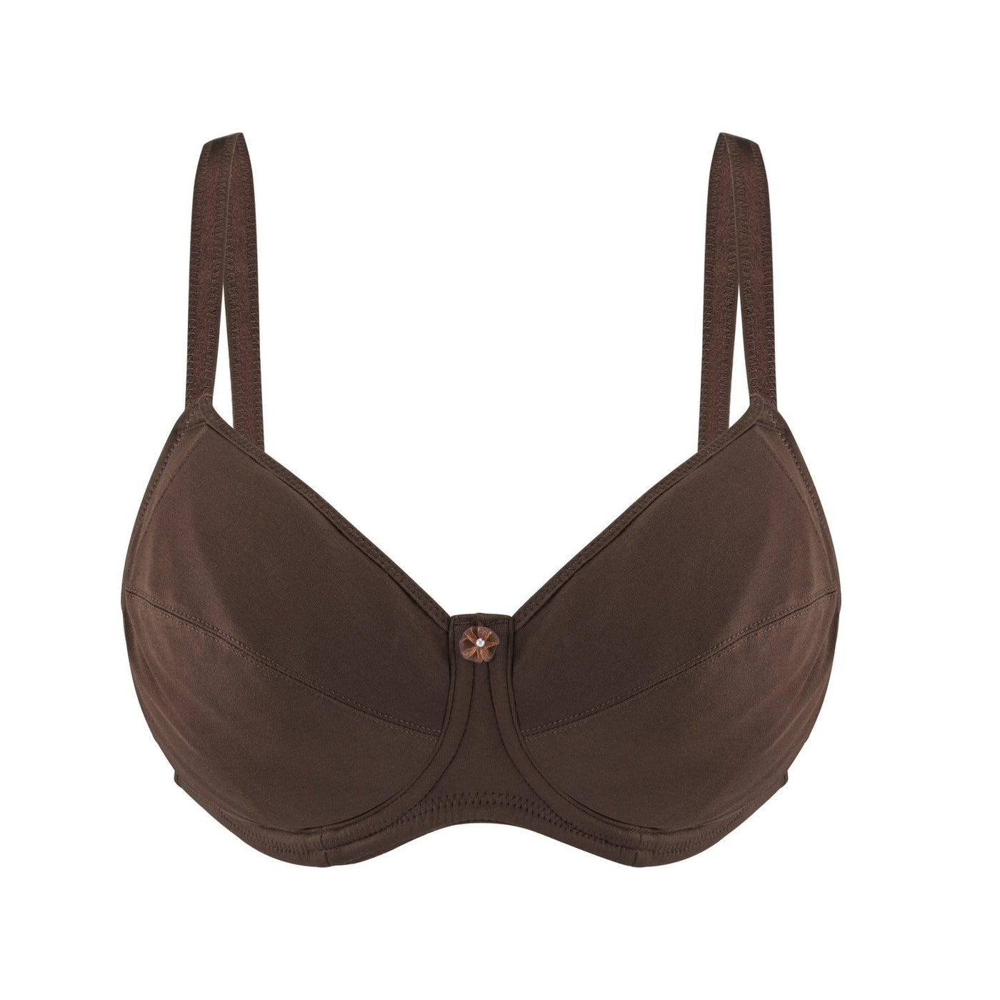 Cocoa-Underwired Silk & Organic Cotton Full Cup Bra with removable paddings - Juliemay Lingerie