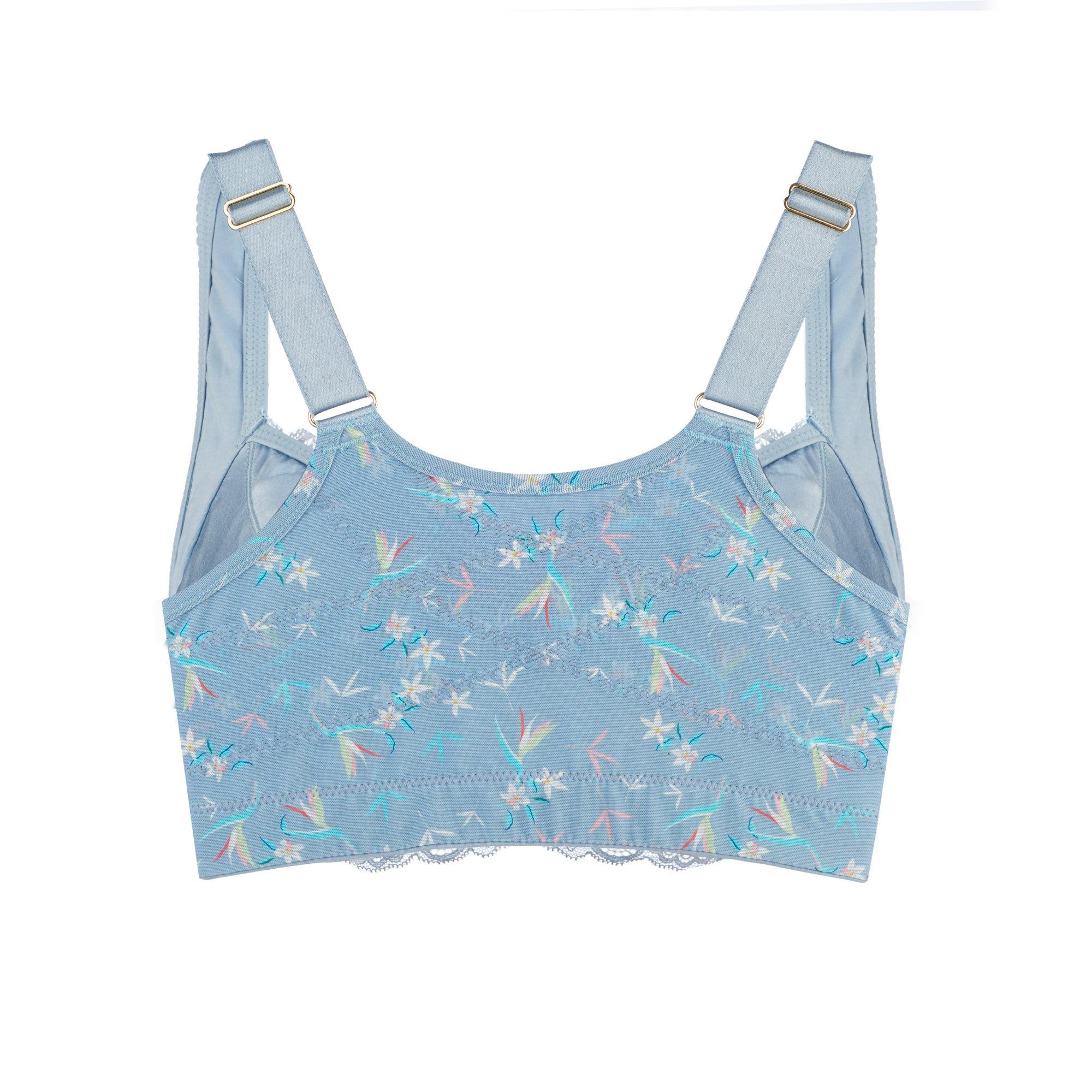 Back Support Certified Organic Cotton Sports Bra (Floral Spritz & Lily  white) – Juliemay Lingerie UK