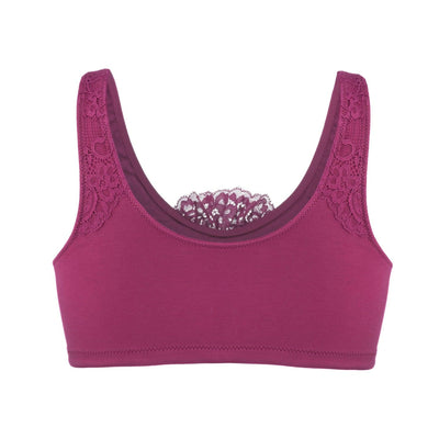 Fuchsia - Silk Back Support Full Coverage Wireless Organic Cotton Bra - Juliemay Lingerie