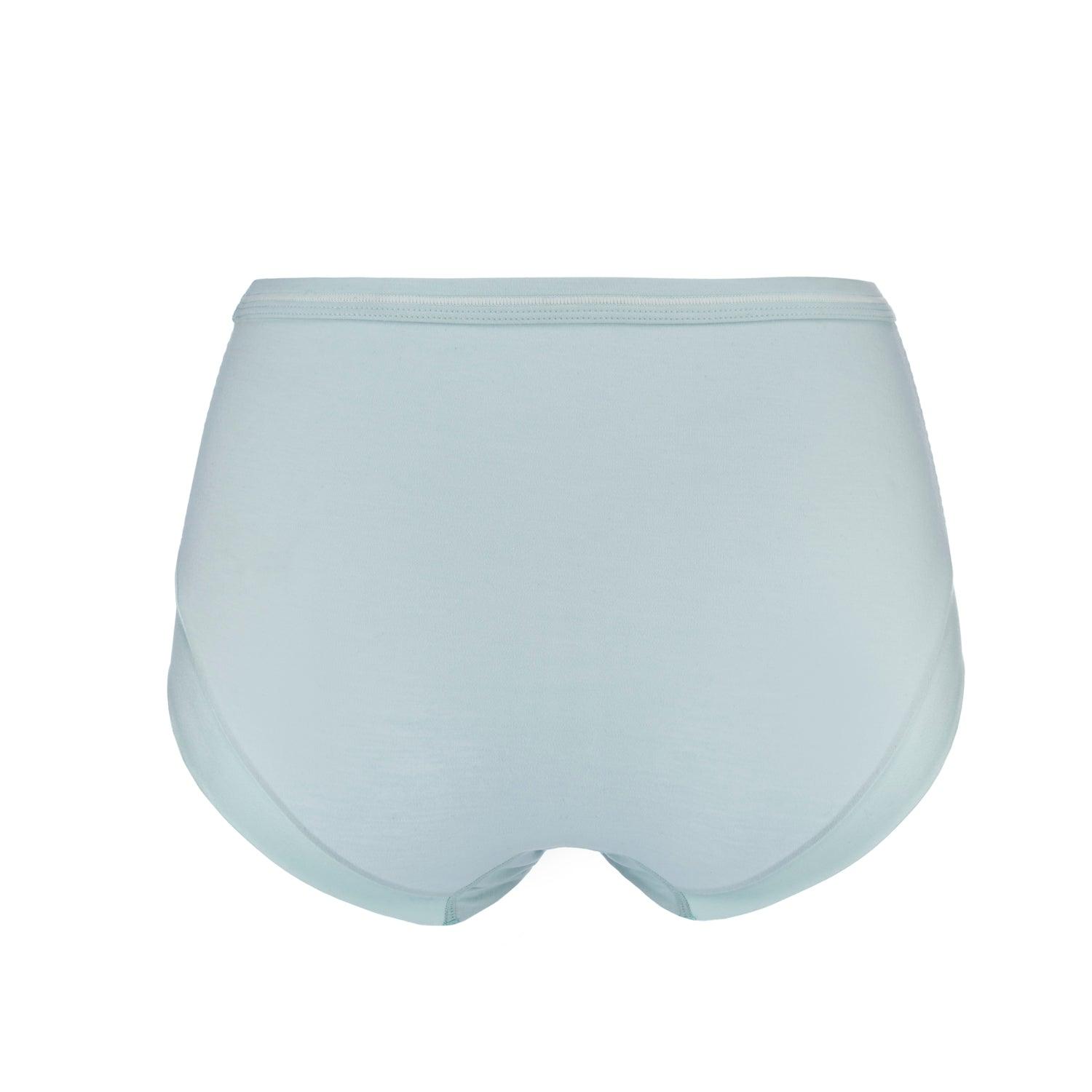 Opal Blue - High Waisted Silk & Organic Cotton Full Brief - Juliemay Lingerie