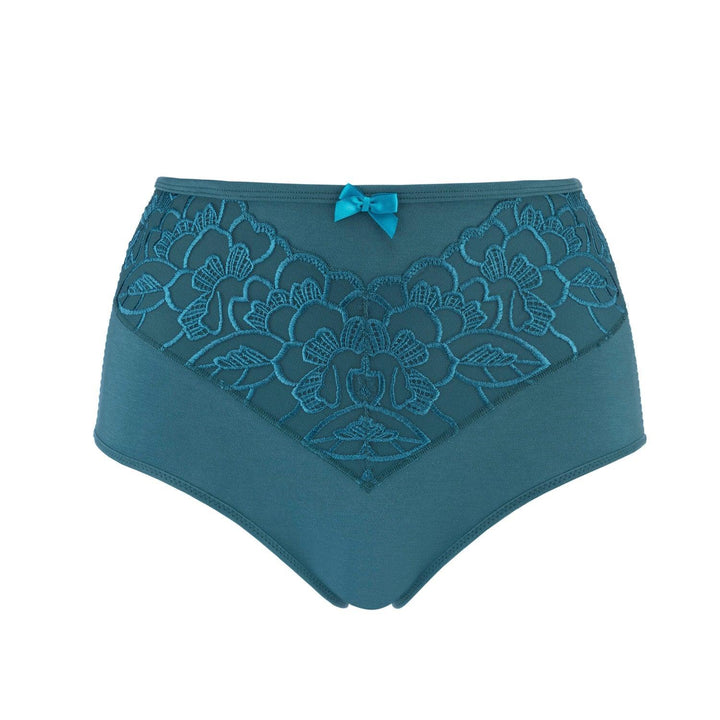 Coral Silk and Organic Cotton Full Brief in Peacock Blue – Juliemay Lingerie