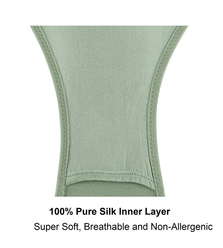Marrow High Waisted Silk and Organic Cotton Full Brief in Aspen Green, view 5 – Juliemay Lingerie