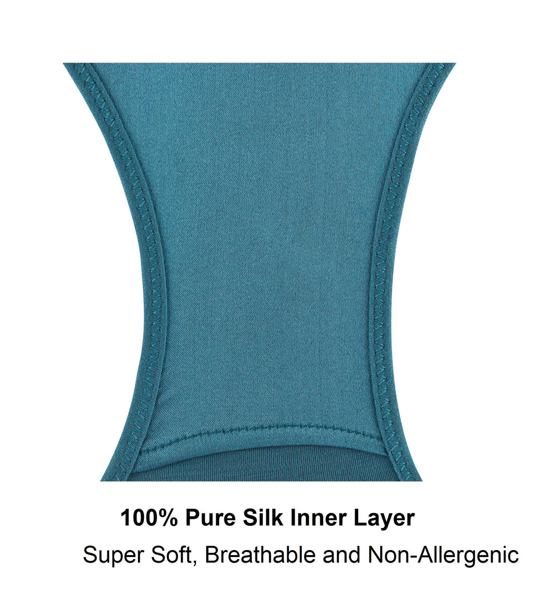 Coral Silk and Organic Cotton Full Brief in Peacock Blue, view 4 – Juliemay Lingerie