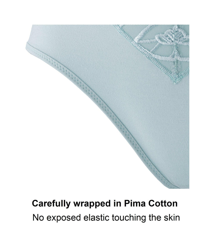 Coral- Silk &amp; Organic Cotton Full Brief in Aqua Blue - Juliemay Lingerie