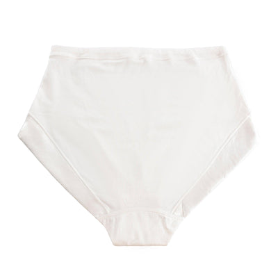 Snowdrop - Silk & Organic Cotton Full Brief in White - Juliemay Lingerie