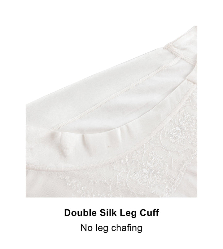 Snowdrop Silk and Organic Cotton Full Brief in White, view 3 – Juliemay Lingerie